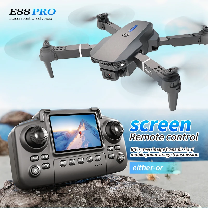 Drone Rc E88 Pro - Profesyonel E88 PRO Drone, Ekranlı 8K