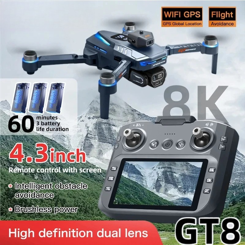 Drone Gt8 Rc - Orijinal GT8 Drone 8K Profesyonel Çift