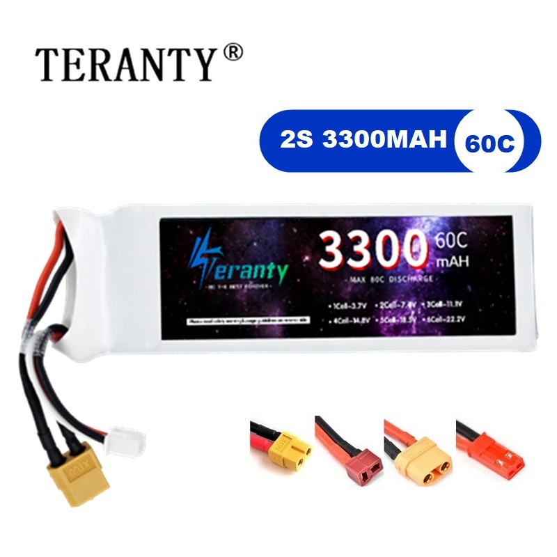 Drone Lipo Battery - 2S 7.4V LiPo Pil 3300mAh 60C