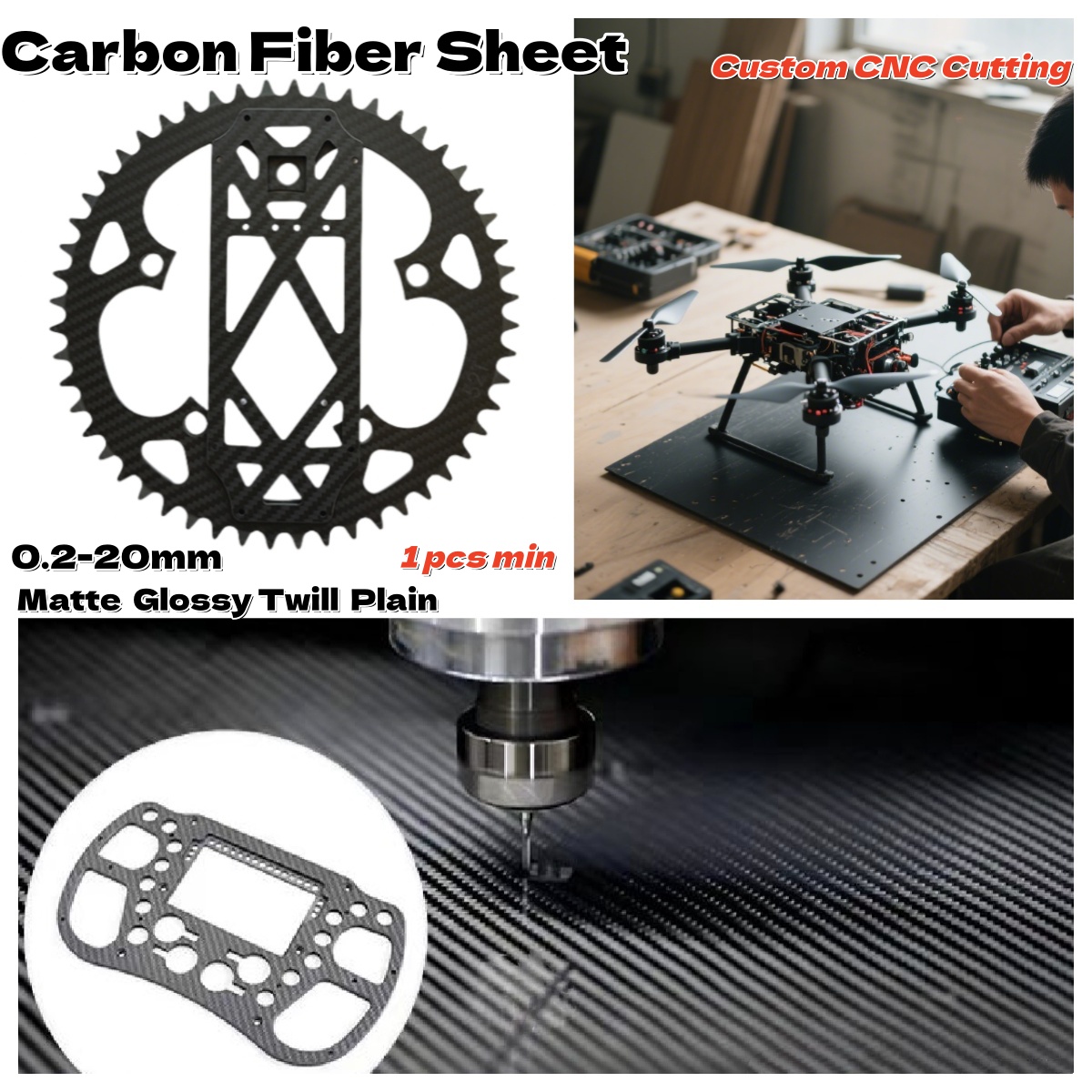 Drone Rc Board - Özelleştirilmiş Karbon Fiber Levha Kesme Karbon