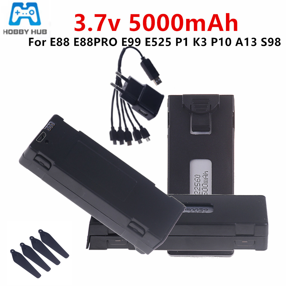 3.7V E88 5000mAh Şarj Edilebil - Drone Rc E88 Pro incelemesi ve fiyatı